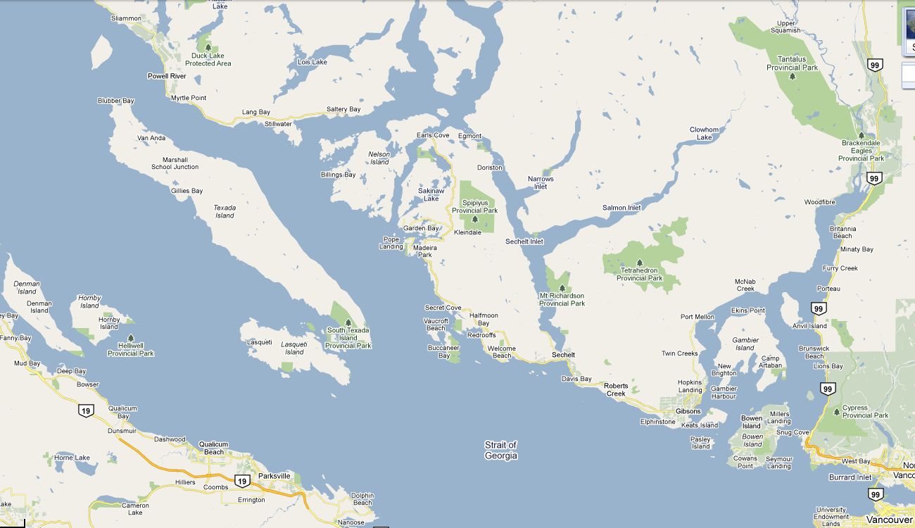 Carte 1, étapes Vancouver, Baie de port Grave, Secret cove, Cortes bay RE_09_colbrit_carte_11.JPG